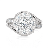 1 5/8 ctw Round Lab Grown Diamond Side Stone Engagement Ring