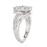 1 5/8 ctw Round Lab Grown Diamond Side Stone Engagement Ring