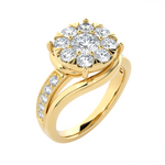 1 5/8 ctw Round Lab Grown Diamond Side Stone Engagement Ring