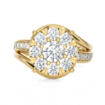 1 5/8 ctw Round Lab Grown Diamond Side Stone Engagement Ring
