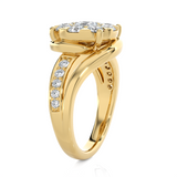 1 5/8 ctw Round Lab Grown Diamond Side Stone Engagement Ring