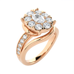 1 5/8 ctw Round Lab Grown Diamond Side Stone Engagement Ring