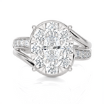 1 5/8 ctw Round Lab Grown Diamond Side Stone Engagement Ring