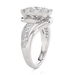 1 5/8 ctw Round Lab Grown Diamond Side Stone Engagement Ring