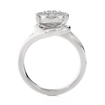 1 5/8 ctw Round Lab Grown Diamond Side Stone Engagement Ring