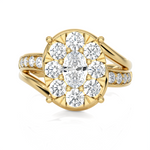 1 5/8 ctw Round Lab Grown Diamond Side Stone Engagement Ring