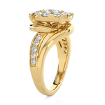 1 5/8 ctw Round Lab Grown Diamond Side Stone Engagement Ring