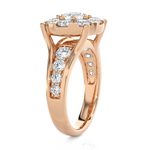 2 5/8 ctw Round Lab Grown Diamond Side Stone Engagement Ring