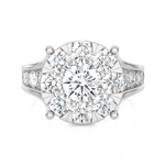 2 5/8 ctw Round Lab Grown Diamond Side Stone Engagement Ring