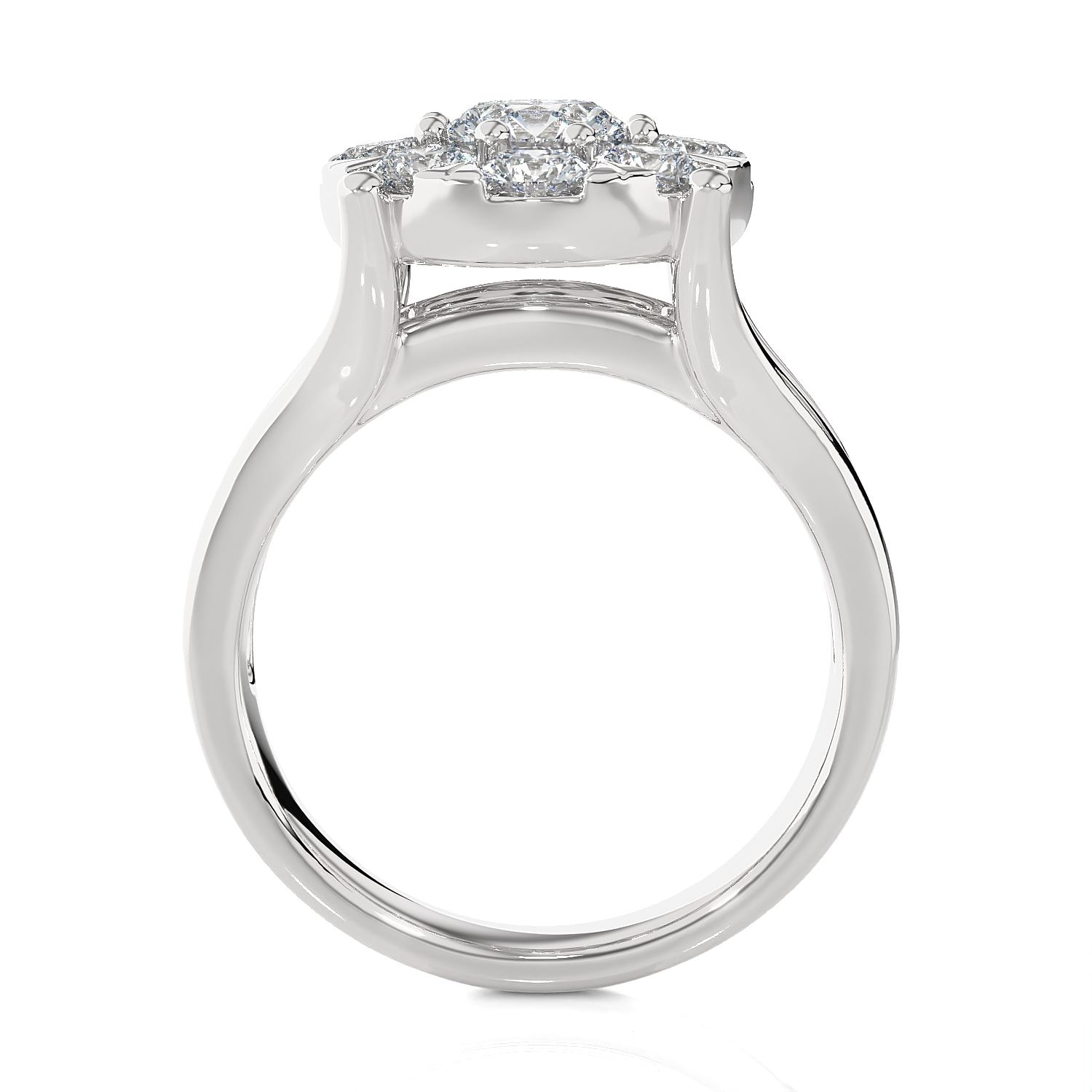 2 5/8 ctw Round Lab Grown Diamond Side Stone Engagement Ring