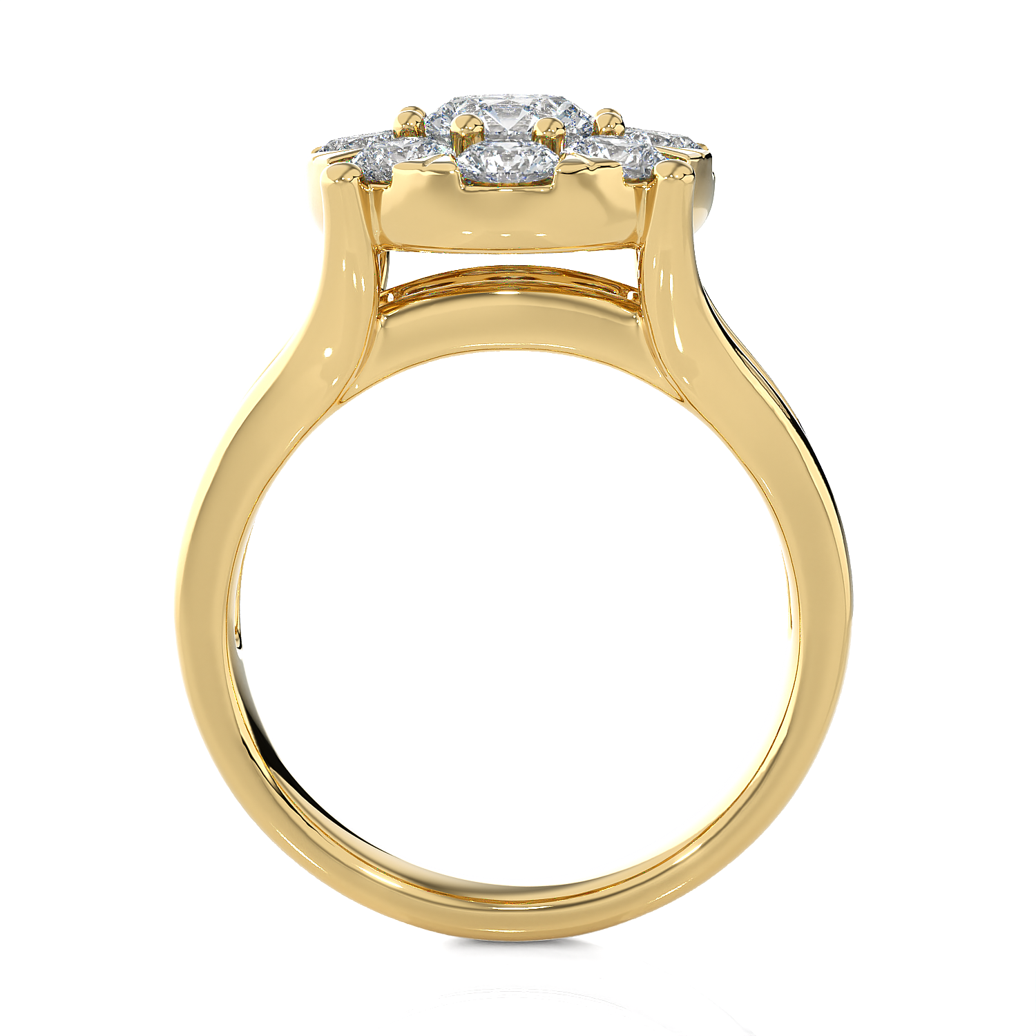 2 5/8 ctw Round Lab Grown Diamond Side Stone Engagement Ring