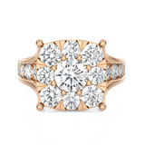 2 7/8 ctw Round Lab Grown Diamond Side Stone Engagement Ring