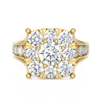 2 7/8 ctw Round Lab Grown Diamond Side Stone Engagement Ring