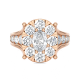 2 1/3 ctw Round Lab Grown Diamond Side Stone Engagement Ring