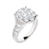 2 1/3 ctw Round Lab Grown Diamond Side Stone Engagement Ring