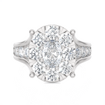 2 1/3 ctw Round Lab Grown Diamond Side Stone Engagement Ring