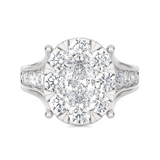 2 1/3 ctw Round Lab Grown Diamond Side Stone Engagement Ring