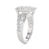 2 1/3 ctw Round Lab Grown Diamond Side Stone Engagement Ring