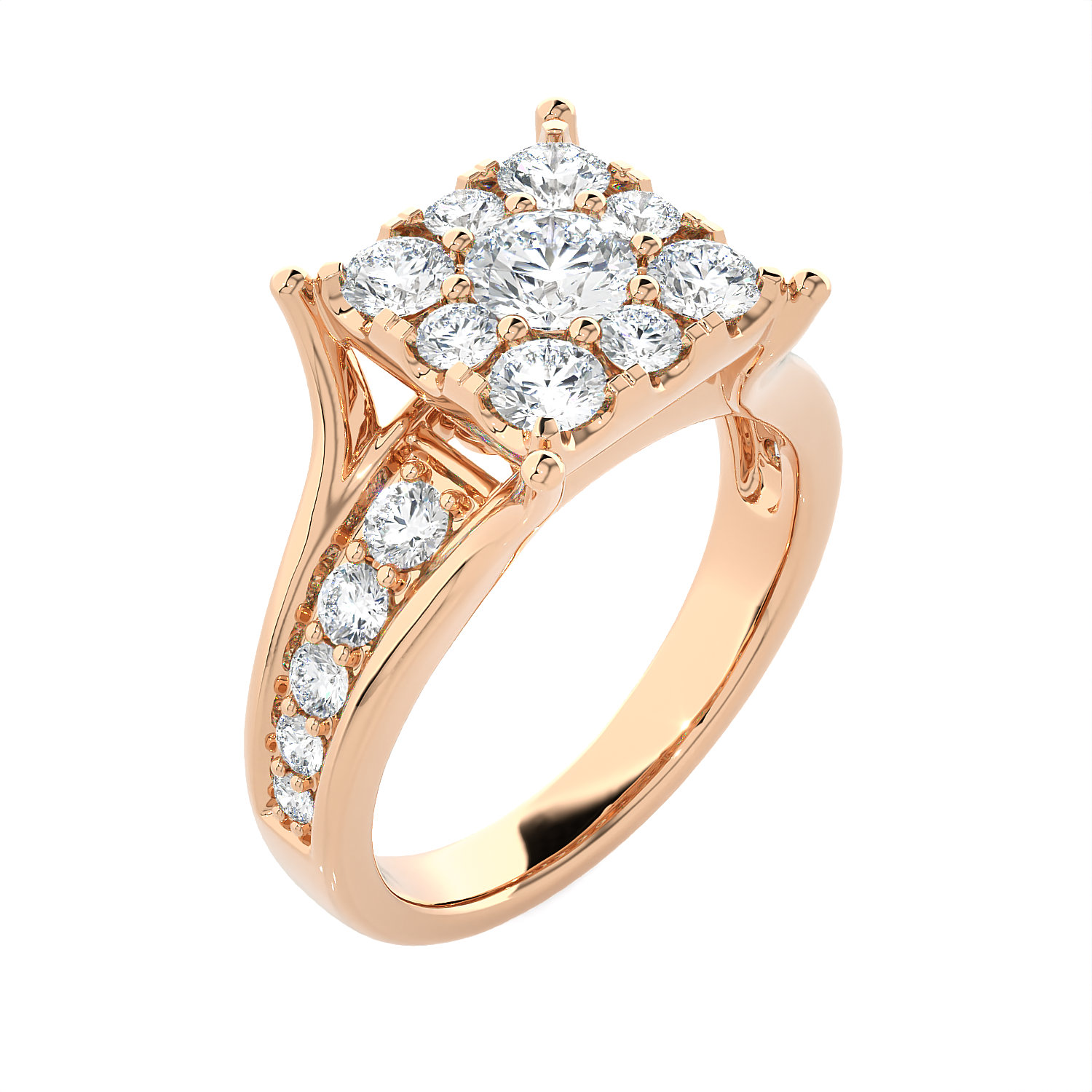 1 1/2 ctw Princess-Cut Lab Grown Diamond Side Stone Engagement Ring