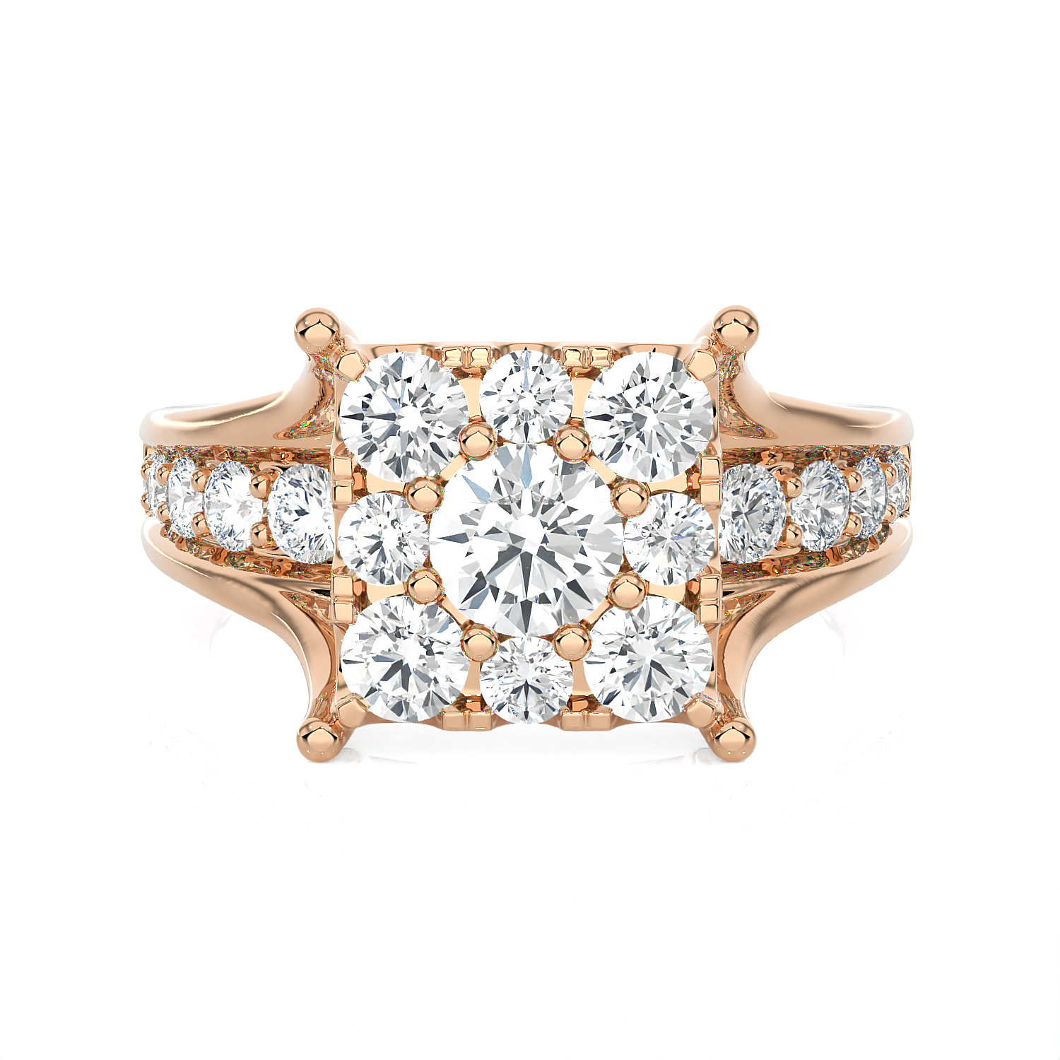 1 1/2 ctw Princess-Cut Lab Grown Diamond Side Stone Engagement Ring
