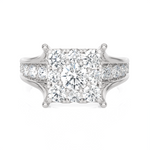 1 1/2 ctw Princess-Cut Lab Grown Diamond Side Stone Engagement Ring