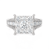 1 1/2 ctw Princess-Cut Lab Grown Diamond Side Stone Engagement Ring