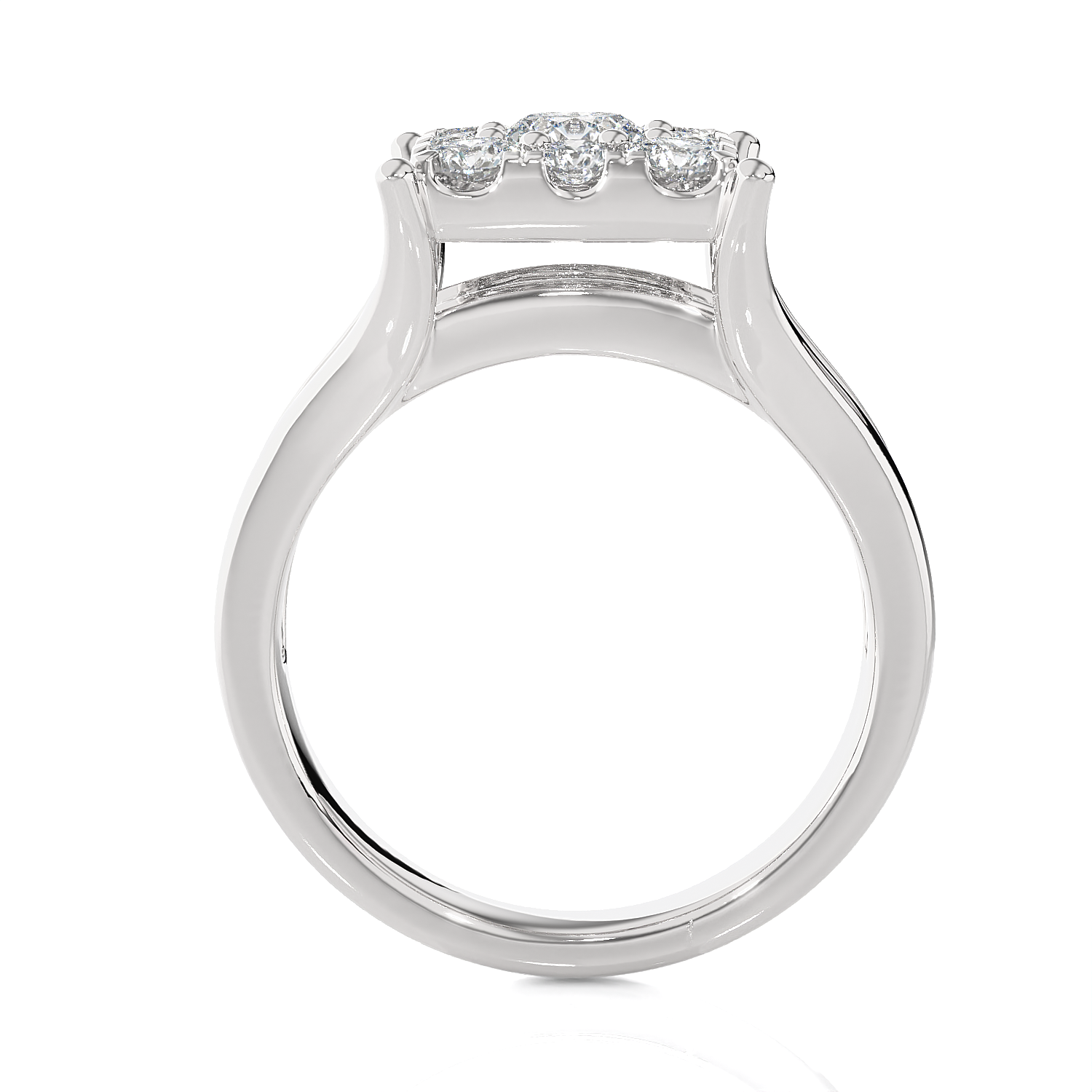 1 1/2 ctw Princess-Cut Lab Grown Diamond Side Stone Engagement Ring
