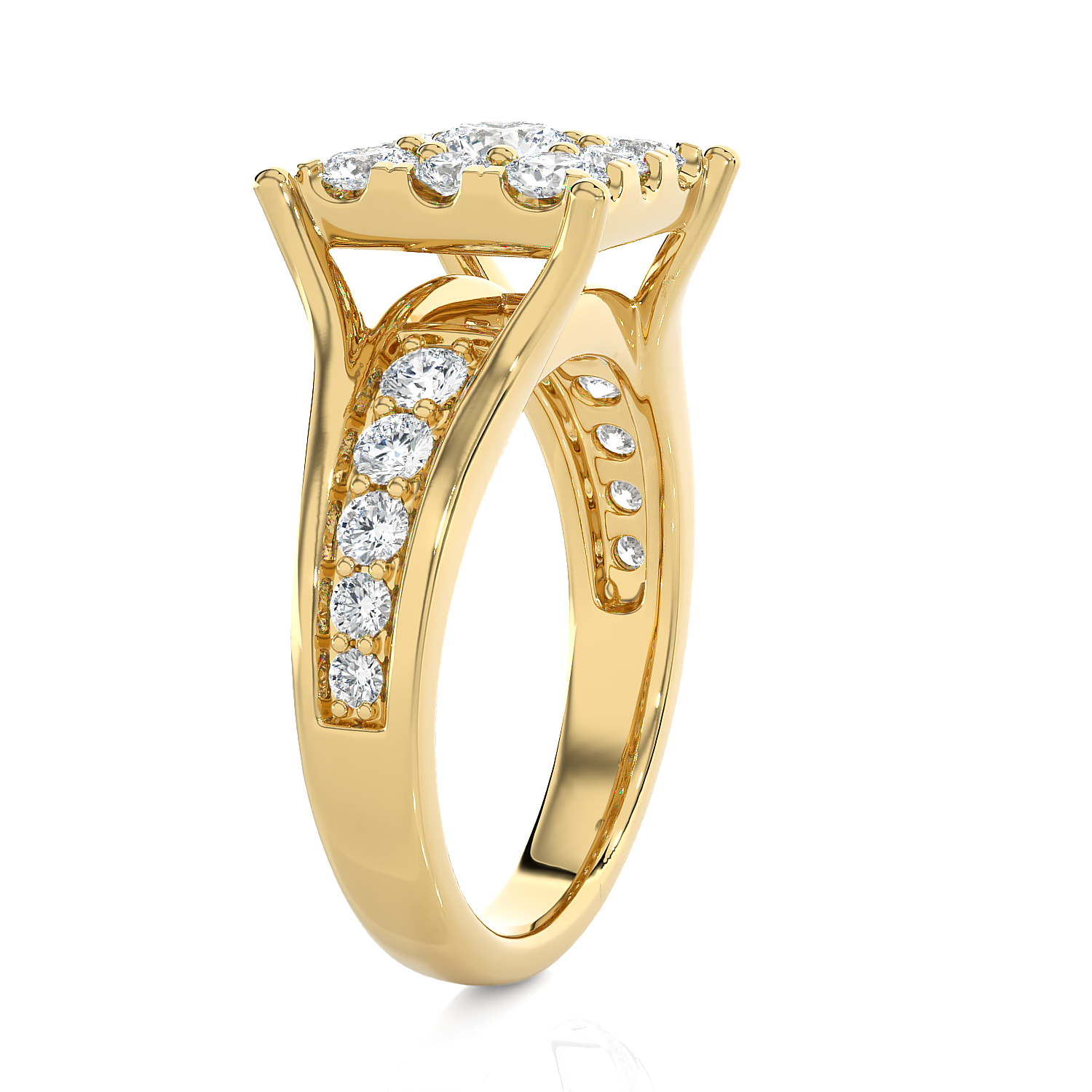 1 1/2 ctw Princess-Cut Lab Grown Diamond Side Stone Engagement Ring