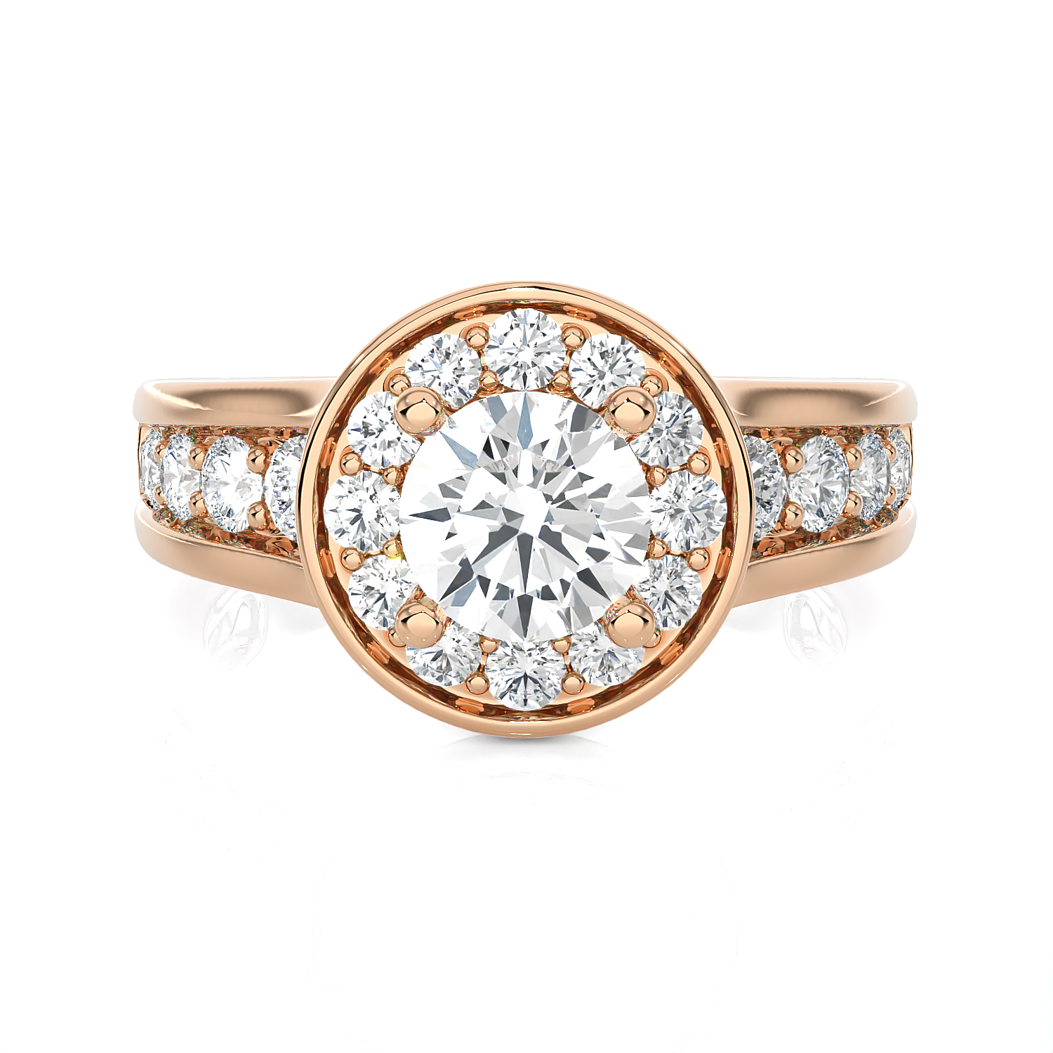 1 3/4 ctw Round Lab Grown Diamond Halo Engagement Ring