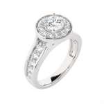1 3/4 ctw Round Lab Grown Diamond Halo Engagement Ring