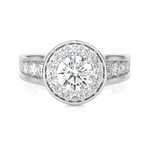 1 3/4 ctw Round Lab Grown Diamond Halo Engagement Ring