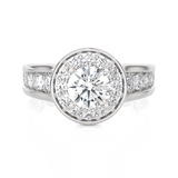 1 3/4 ctw Round Lab Grown Diamond Halo Engagement Ring