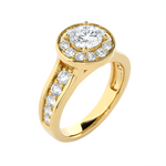 1 3/4 ctw Round Lab Grown Diamond Halo Engagement Ring