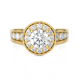1 3/4 ctw Round Lab Grown Diamond Halo Engagement Ring