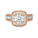 1 5/8 ctw Princess-Cut Lab Grown Diamond Halo Engagement Ring