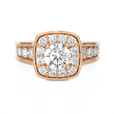 1 5/8 ctw Princess-Cut Lab Grown Diamond Halo Engagement Ring
