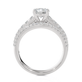 1 3/4 ctw Round Lab Grown Diamond Side Stone Engagement Ring