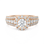 1 1/2 ctw Round Lab Grown Diamond Halo Engagement Ring