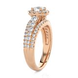 1 1/2 ctw Round Lab Grown Diamond Halo Engagement Ring