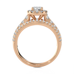 1 1/2 ctw Round Lab Grown Diamond Halo Engagement Ring