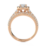 1 1/2 ctw Round Lab Grown Diamond Halo Engagement Ring