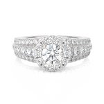 1 1/2 ctw Round Lab Grown Diamond Halo Engagement Ring