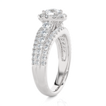1 1/2 ctw Round Lab Grown Diamond Halo Engagement Ring