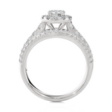 1 1/2 ctw Round Lab Grown Diamond Halo Engagement Ring