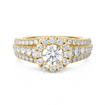1 1/2 ctw Round Lab Grown Diamond Halo Engagement Ring