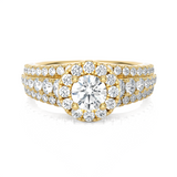 1 1/2 ctw Round Lab Grown Diamond Halo Engagement Ring