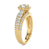 1 1/2 ctw Round Lab Grown Diamond Halo Engagement Ring