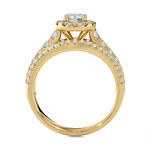 1 1/2 ctw Round Lab Grown Diamond Halo Engagement Ring