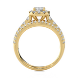 1 1/2 ctw Round Lab Grown Diamond Halo Engagement Ring