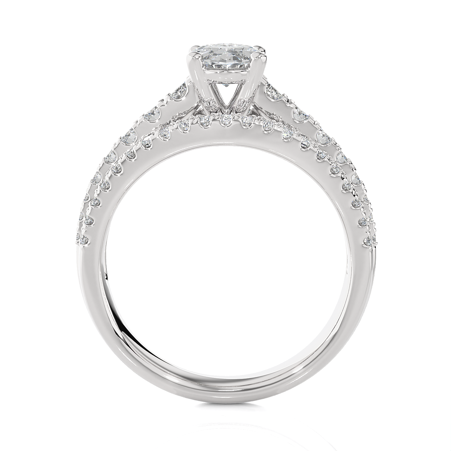 1 3/4 ctw Round Lab Grown Diamond Side Stone Engagement Ring